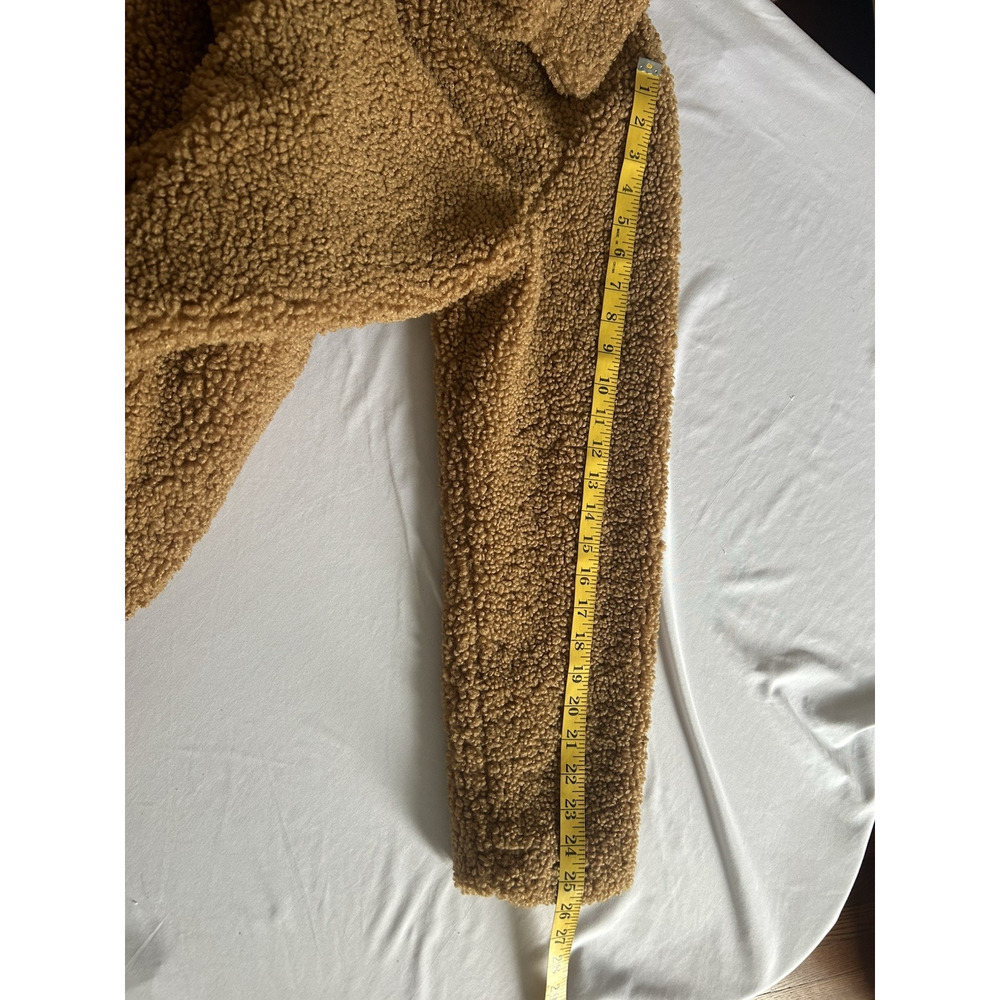 Nine West Fuzzy Teddy Double Breasted Coat Womens Size XL Brown Cozy Warm - Picture 10 of 10